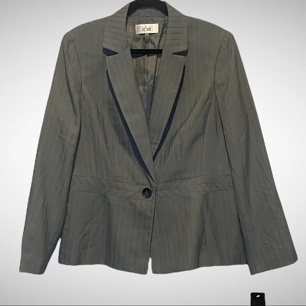 Le Suit NWT Gray Single Button Blazer sz 18